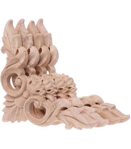 Moulures Décoratives Bois Sculpté - Lot 2 Pièces Gauche/droite 13x7cm - Décoration Vintage Meubles Et Portes