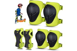 GIDWRIY Protecciones Patines Niña Niño,Rodilleras y Coderas Patines,Skate Protección Patinaje,Muñequera Patinaje Niña,Protectores Bici para Niños,Cómodos y Fáciles de Instalar para Bicicleta