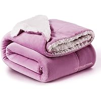 VAS COLLECTIONS® All Season Flannel Sherpa Blanket | Double 220 cm X 230 cm, Pink