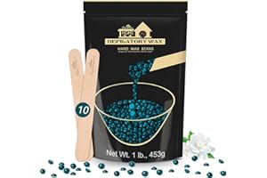 Lifestance Cire Épilation, 450g Vert Perle avec 10 Spatules, pour le Corps Entier à la Brésilienne, Jambes, Visage, Bras, Zone de Bikini et Intime