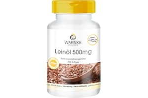 ‎WARNKE VITALSTOFFE Leinöl 500mg Kapseln - Flaxseed Oil 500mg - 250 Softgels - pflanzliche Omega 3-6-9 Kapseln - hochdosiert - Großpackung | Warnke Vitalstoffe - Deutsche Apothekenqualität