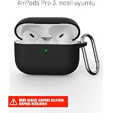 Nezih Case AirPods Pro 3. Nesil Uyumlu Silikon Kılıf, Siyah