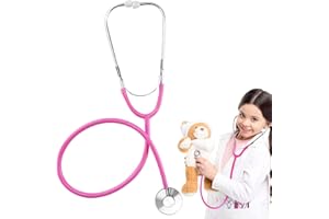 NUQIN Toy Stethoscope for Kids,Plastic Kids Stethoscope for Doctors,Stethoscope for Nurse Children Role Play Dressing Up Accessories,Stethoscopes for Kids Educational Toy - Pink