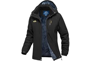 donhobo Women's Waterproof Hiking Jackets,Women Winter Snow Ski Jackets,Ladies Outdoor Fleece Windproof Walking Jacket Coat