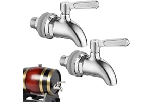 PRITOK 2er-Set Edelstahl-Zapfhahn: 12mm 304 drehbar – Ersatzzapfhahn für Getränkespender, Bierfass, Wein, Saft & Glasbehälter