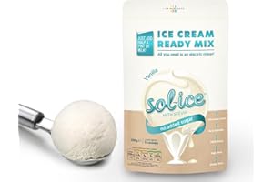 SOLICE ICE CREAM READY MIX Sol-ice 0% Added Sugar Ice Cream Mix Powder | Fibre-Based | Whip with Just a Mixer or Machine | Dairy Keto Friendly | Vanilla 200g (makes 8-10 scoops)