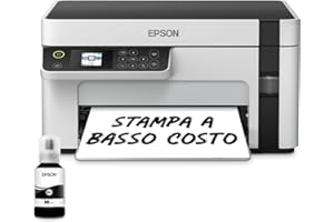 Epson EcoTank ET-M2120 Stampante multifunzione monocromatica 3-in-1 (Stampa, Copia, Scansione), Flaconi Inchiostro Inclusi Rendimento Nero fino a 5000 Pagine, Schermo LCD, Wi-Fi
