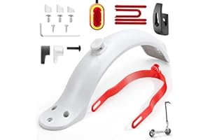 TAGVO Guardabarros Trasero para Scooter, Soporte De Guardabarros Trasero y luz Trasera y Gancho Delantero y Correa Reflectante Accesorios De Repuesto para Scooter Eléctrico, Xiaomi M365/M365 Pro