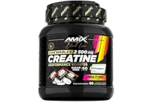 Amix™- Black Line Creatine 2500 mg Chewables – Creatina Monohidrato Creapure® – 60 Comprimidos Masticables, Suplemento para Rendimiento Deportivo