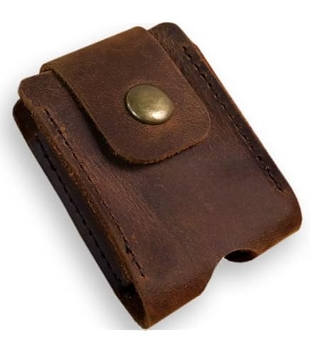 Colibri - Custodia in vera pelle per accendini e tagliasigari - Extra Large - Supporto sottile in pelle - Custodia protettiva per accessori da fumo - con pratica linguetta di estrazione