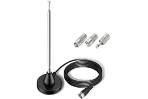 LIDOUYA FM Radio Antenne zimmerantenne, FM DAB Antenne für Stereoanlage, Digitale Teleskopantenne mit Magnetfuß DAB FM-Stabantenne, Verlängerungskabel für Stereo Radioempfang Empfänge, AV-Empfänger