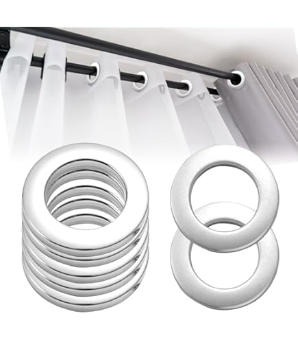 WedDecor Blanc Rideau Bande Avec 40mm Plastique Illets Draperie Coulissant Anneaux Pour Pièce, Portes Windows, & Sac à Dos Trou - Blanc, 1 Metre Tape + 8pcs Eyelets