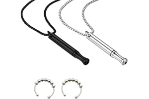 GUTERTOP 2 Stück Rauchentwöhnung Hilfsmittel mit 2 Anxiety Ring, Kette mit Pfeife, Atemkraft Rauchentwöhnung für Meditation Relief Stress