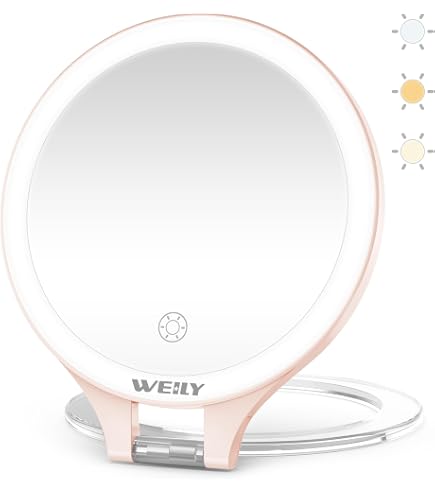 Miroir Maquillage Lumineux 20X/1X - 64 LED, Rechargeable, Double Face - Pour Voyage
