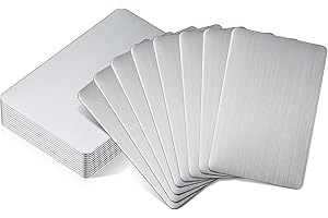 WONWOOD_DIRECT 100 piezas de tarjetas de visita en blanco, metal tarjetas de visita en blanco, 8.6x5.4cm de aluminio tarjeta de visita en blanco de aleación de aluminio de la tarjeta