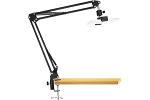Overhead videostativ/mobilhållare/artikulerande arm, montering för bordsskiva, ChromLives Scissor Boom Arm, artikulerande telefonstativ/hållare för surflatta/mobil, streaming/telefon/bakning/hantverk
