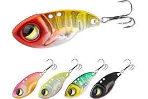 ‎TRUSCEND TRUSCEND Ultimativer Suchköder mit Vibrierender Schwimm, Blink und Jig Aktion, Leicht zu Fangende Angelköder für Alle Fischarten, Weitwurf-Jig-Angelspinner mit Doppelklinge, VIBE-Spinner mit BKK-Haken