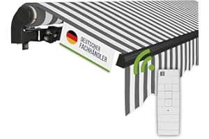 empasa Elektrische Gelenkarmmarkise 'Start Plus' Markise Sonnenmarkise Sonnenschutz, komplett vormontiert, Verschiedene Größen und Farben