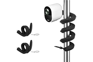HOLACA Support Flexible Universel Compatible avec l'eufycam 1/2/2C/2C Pro/3/3C/E/S3 Pro, Arlo Pro 4/Pro 3/Pro 2/Ultra/Ultra 2/Essential 2(XL), Reolink Argus 2, (Noir, 2PCS)