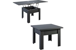 ‎INTER-FURN Inter-Furn Flipp Funktions-Couchtisch/Esstisch, Graphit, 70 x 57 x 70 cm