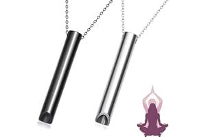 COLEESON 2PCS Anxiety Breathing Necklace, Breathlace to Stop Smoking, Stress Relief Necklace for Meditation, Anxiety Relief, Relaxation, and Exercise, Christmas Valentine Gift for Women Men (B)