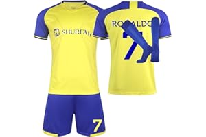 Umiquansome Football Kits for Kids No.7 Football Jersey Kit for Kids and Aldult Football Kit Jersey Football Set Football Kit for Kids Shirt Shorts Sock Football Tracksuit for Mens and Boys