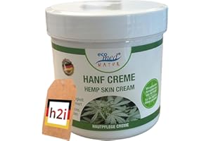 ‎H2I h2i Hanf Creme | 1 x 250 ml | zellerneuernde Hautpflege Creme |spendet Feuchtigkeit und regeneriert trockene raue schuppende Haut