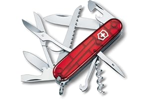 Victorinox, Huntsman, Couteau de Poche Suisse, Multifonction, Léger, 15 Fonctions, Grande lame, Tire-bouchon, Ouvre-boîtes