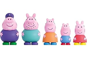 DQB DEQUBE Peppa Pig - Set de 5 Figuras de Baño de la Familia Pig - Juguete para Niños y Niñas +1 Año - (Modelo 919D00048)