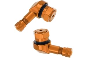 Windance 2Pcs Tiges de valves d'angle pour Motos, Capuchons de tiges d'air à 90 degrés pour Maintenir et détecter la Pression Interne des pneus sans Chambre à air (Jaune)
