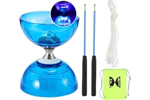 KBIBCK Diábolo con Rodamientos de Bolas, Juego de Malabarismo, Diábolo Que Brilla en la Oscuridad, para Niños y Adultos, Principiantes Profesionales