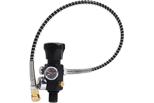 TUXING 4500PSI Paintball Fyllstation Pcp Air Gun Laddningsventil Dual Gauge Upp till 4500psi med 24" tum högtrycksslang