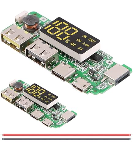 Youmile 2 pezzi 2S 2A Scheda di ricarica per batteria al litio Type-C USB 18650