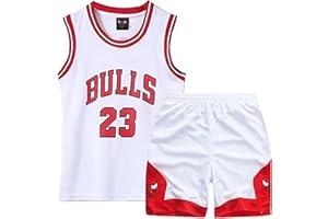 QKYDKY Conjunto Baloncesto Niño de 2 Piezas, Camiset Baloncesto Niños Conjunto Baloncesto Niños Trajes de Baloncesto Niño Pantalones Cortos Baloncesto para Niños y Camiseta Tirantes