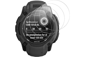 Beukei Pellicola Protettiva per Garmin Instinct 2X/ 2X Solar, 4 pezzi Pellicola in Protezione Vetro[copertura totale curva 3D] [Anti-Graffio] [Senza Bolle][Durezza 9H ] Vetro Temprato