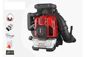 BU-KO Souffleur de Feuilles à Dos à Essence 79CC – Moteur Puissant à 2 Temps refroidi par air – Léger avec Sangles de Soutien rembourrées améliorées Lors de l'utilisation 3 Ans de Garantie
