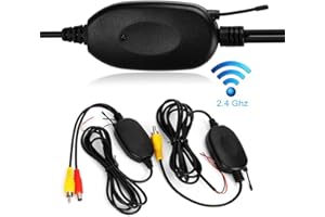 BERLINGAN 2.4 GHz Wireless Video Car Rear View Camera RCA Video Trasmettitore Ricevitore Kit per auto Telecamera retrovisore Monitor Ricevitore Cam DVD GPS Car Radio Player Module Adapte Trigger