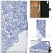Produktbild Ooboom® Sony Xperia M4 Hülle Flip PU Leder Schutzhülle Tasche Case Cover Wallet Stand mit Kartenfächer Kartenfach für Sony Xperia M4 - Blau und weiß