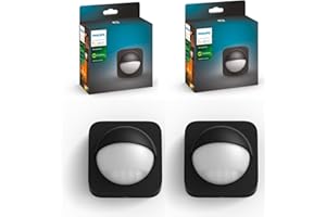 Philips Hue – 2x Outdoor Bewegungsmelder mit Tageslichtsensor, Schwarzk für smarte Beleuchtung, automatische Lichtsteuerung bei Bewegung für ein sicheres Zuhause,