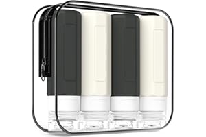 MateeyLife Silikon Reiseflaschen zum Befüllen 90ml, 4 Stück 3oz Tsa Genehmigt Reisegröße Behälter, BPA-Frei Reisebehälter für Flüssigkeiten, Nachfüllbar Reiseset Duschgel, Shampoo und Bodylotion