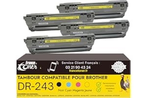 FranceToner - DR-243 - Unités de Tambour Compatible pour Brother DR243 - pour Brother DCP-L3510CDW DCP-L3550CDW HL-L3210CW HL-L3230CDW HL-L3270CDW MFC-L3710CW MFC-L3730CDN (DR243 Pack de 4)