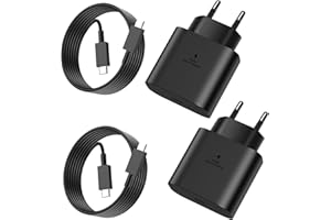 MORELOCO 2er-Pack 25W USB C Ladegerät für Samsung,Super Fast Charger mit 2M Ladekabel,Typ C Handy Netzteil Adapter für Samsung Galaxy S25/S24/S23/S22/S21 Ultra/S21+/S20/Note20/S10/S9,für iPhone 17/16/15 Pro