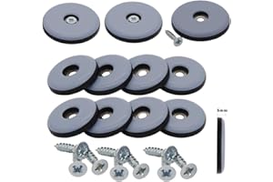 GOODWAY Lot de 16 patins en téflon pour meubles Ø 30 mm (ronds) – 5 mm d'épaisseur avec vis 3,5 mm x 20 mm | Revêtement PTFE | Patins en téflon | Patins pour meubles | Patins de chaise