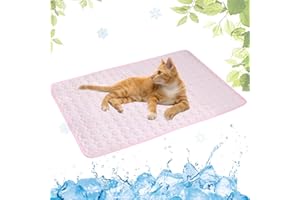 LEZUAN Tapis Rafraichissant Chien Portable, Tapis Rafraichissant Animaux de Compagnie Lavable, Tapis Rafraîchissant Chien, Tapis Chien Auto-Refroidissant pour l'été(Rose,30x40cm)