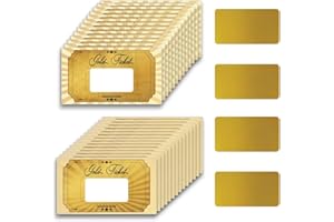 PLIGREAT 120 Piezas Boleto Dorado Tarjetas Rasca Y Ganas, Pegatinas, Certificados De Regalo En Blanco, Tarjetas De Rascar, Boletos De Raspar para Pequeñas Empresas Suministro De Despedida De Soltera