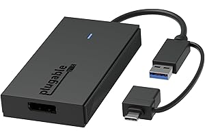 Plugable USB to DisplayPort Adapter. Connect one or more to any Mac or Windows System to add extra displays up to 1920x1080 60hz. USB C and A