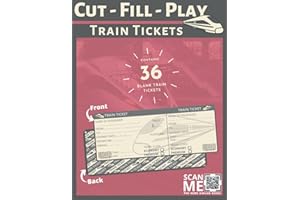 Cut-Fill-Play Train Tickets: Blank train tickets to cut, fill and play for your child's own Railway, contains 36 tickets