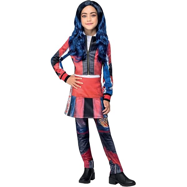 Rotes Descendants Kostüm Für Mädchen – Mal Evie / Bridget 2-teilig, Langärmelig, Polyester, Cosplay, Halloween & Weltbuchtag – Für Kleine Film-Fans