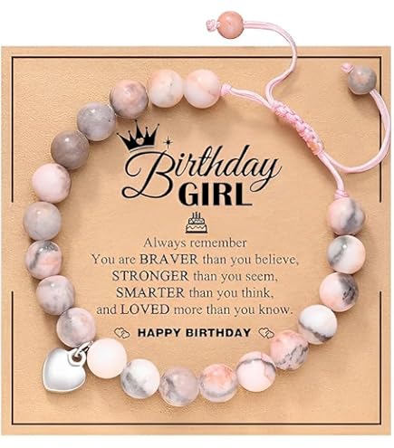 Bracelet Ange Gardien En Améthyste Pour Fille - Pierre Naturelle 8mm, Longueur Réglable 16.5-19 Cm - Cadeau Enfant