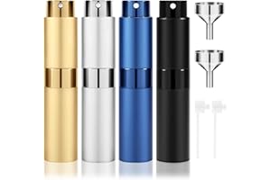 Jewan 8ml Parfümzerstäuber Nachfüllbar, 4 Stück Parfum Zerstäuber für Unterwegs, Nachfüllbarer Reiseduftstoff-Zerstäuber, Portable Parfümflasche Nachfüllbar, Parfüm Abfüller für Handtasche Reisen